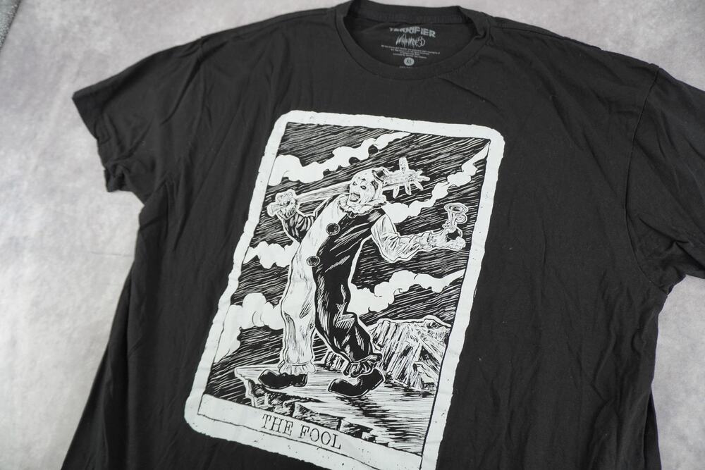 Terrifier Art the Clown “The Fool” Tarot Graphic T-Shirt Black XL Horror Tee